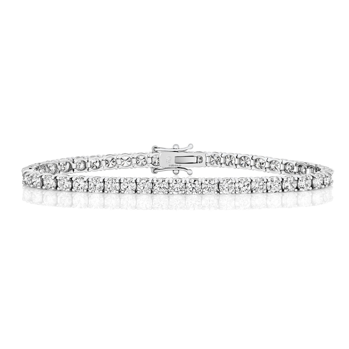 Natural Diamond 18ct White Gold Tennis Bracelet 375 Hallmarked British Made