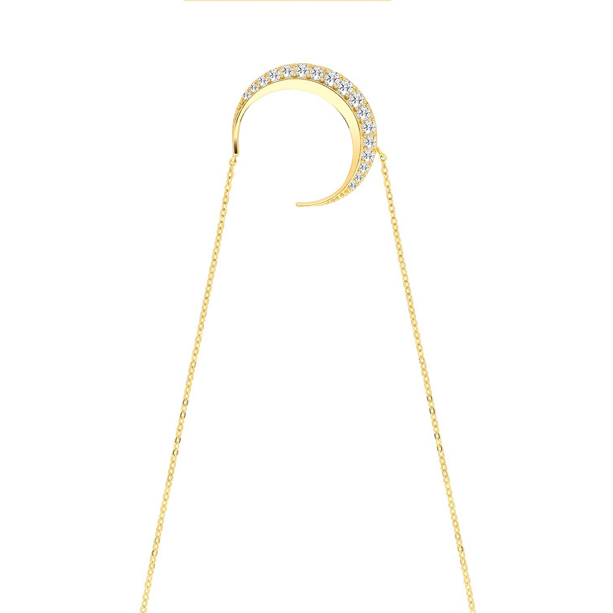 Ladies Moon Crescent Necklace 9ct Yellow Gold 375 Hallmarked British Made