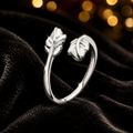 Sterling Silver Ring Leaf Detail Wrap 925 Hallmarked Size J - R Brand New Boxed