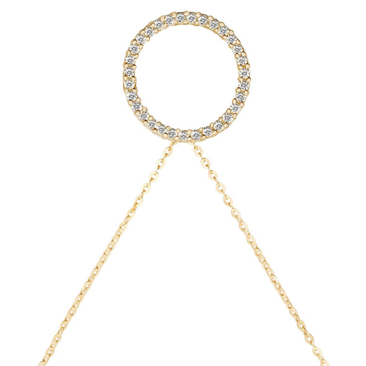 Ladies Pave Infinity Circle Necklace 9ct Yellow Gold 375 Hallmarked British Made