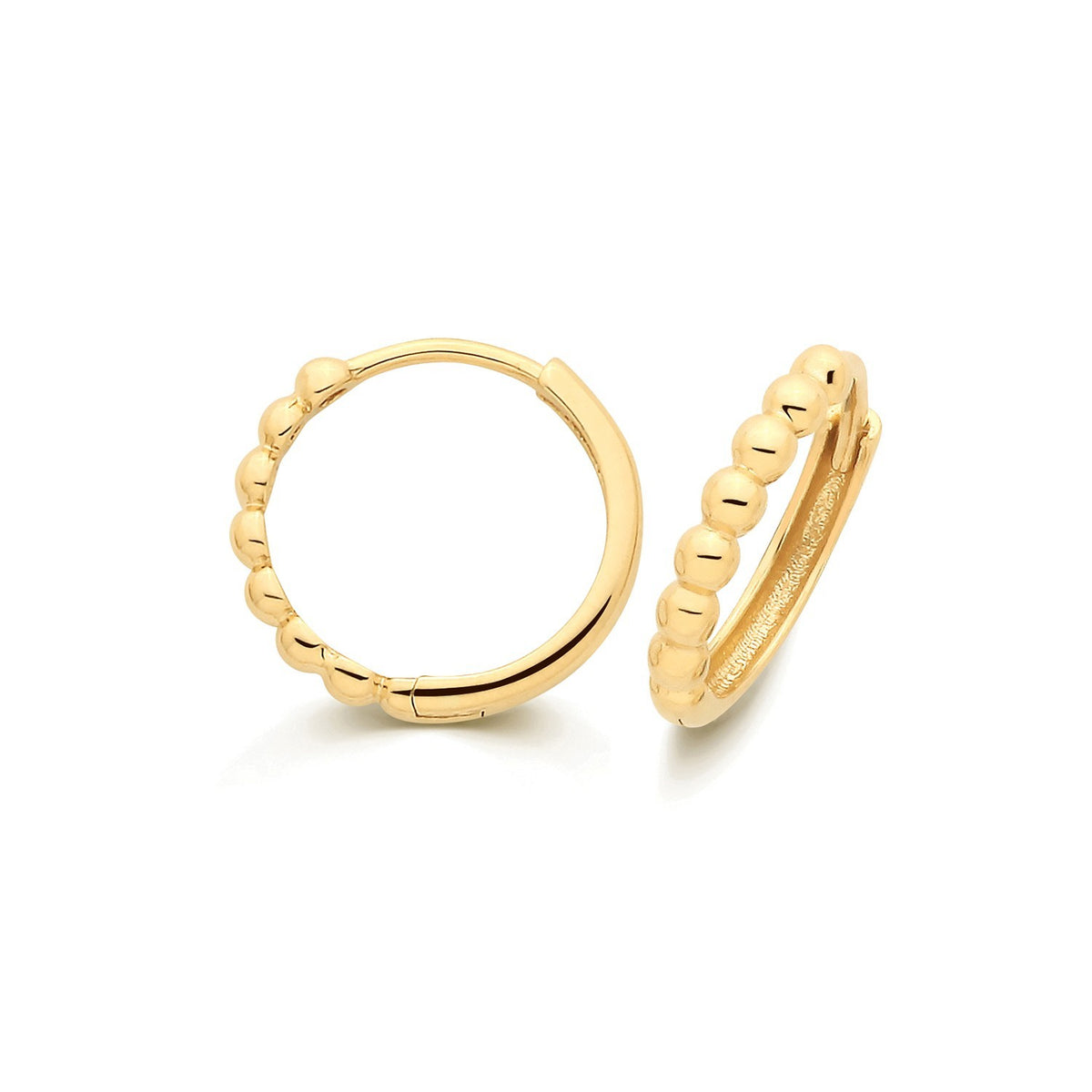 9ct Yellow Gold Bubble Hoops 375 Hallmarked 8mm - 10mm Diameter British Made