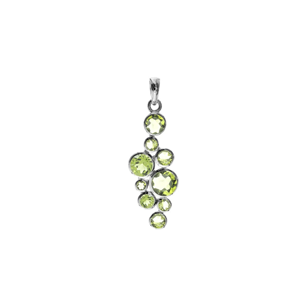 Peridot Bubble Drop Pendant Sterling Silver 925 Hallmark All Chain Lengths