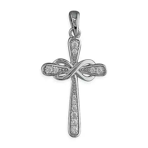 Statement Zircon Cross Sterling Silver 925 Hallmarked All Chain Lengths