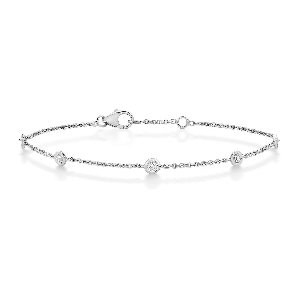 Flush 18ct White Gold Bracelet Natural Diamond 375 Hallmarked British Made