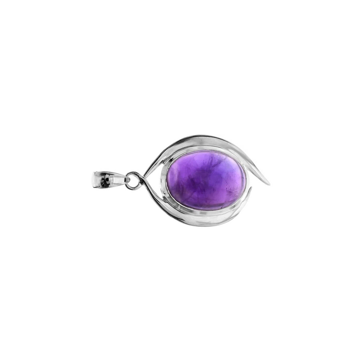 Flush Border Amethyst Pendant Sterling Silver 925 Hallmarked All Chain Lengths