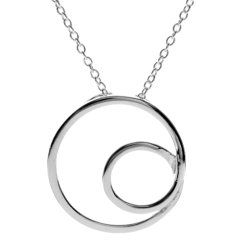 Double Natural Loop Necklace Solid Sterling Silver 925 Hallmarked British Made