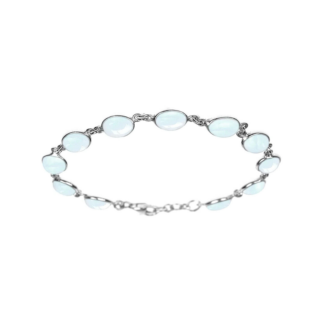 Oval Natural Moonstone Bracelet Sterling Silver 925 Hallmarked Brand New Boxed