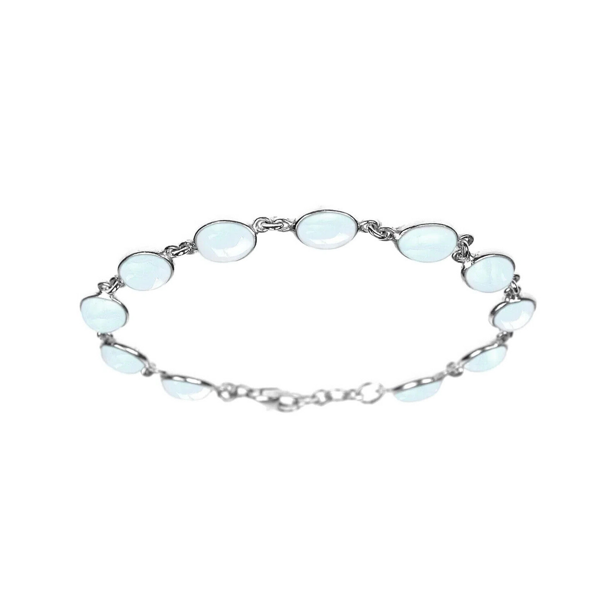 Oval Natural Moonstone Bracelet Sterling Silver 925 Hallmarked Brand New Boxed