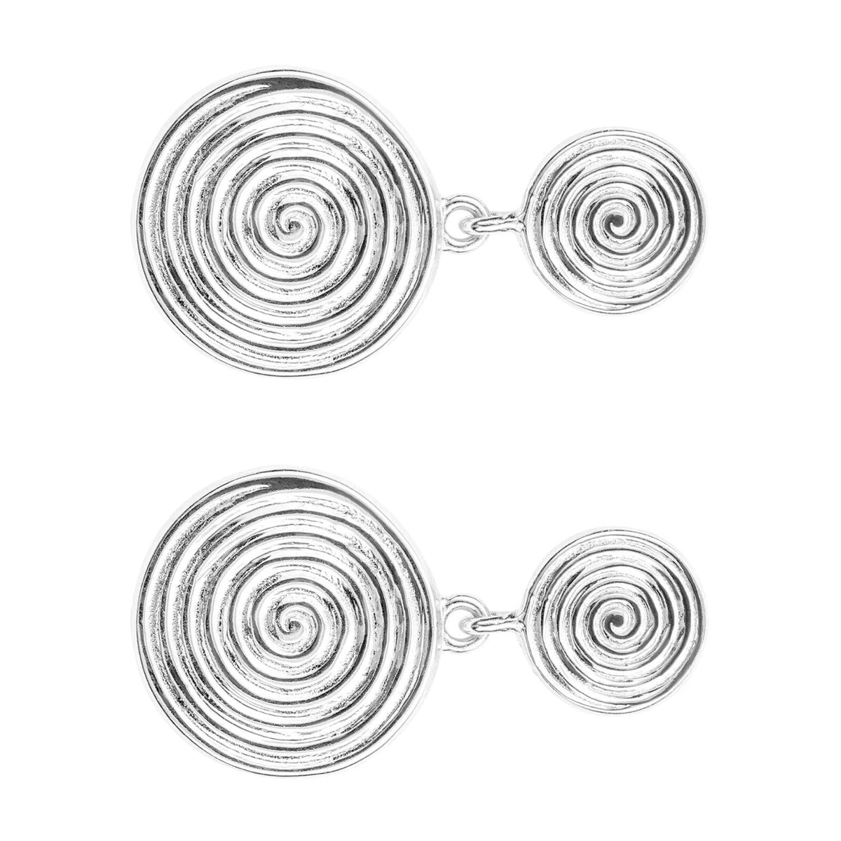 Double Spiral Drop Earrings Sterling Silver 925 Hallmarked Brand New Boxed