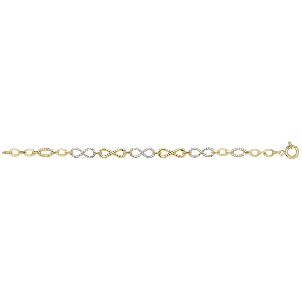 Gemstone Infinity Bracelet 9ct Yellow Gold 375 Hallmarked British Made Brand New