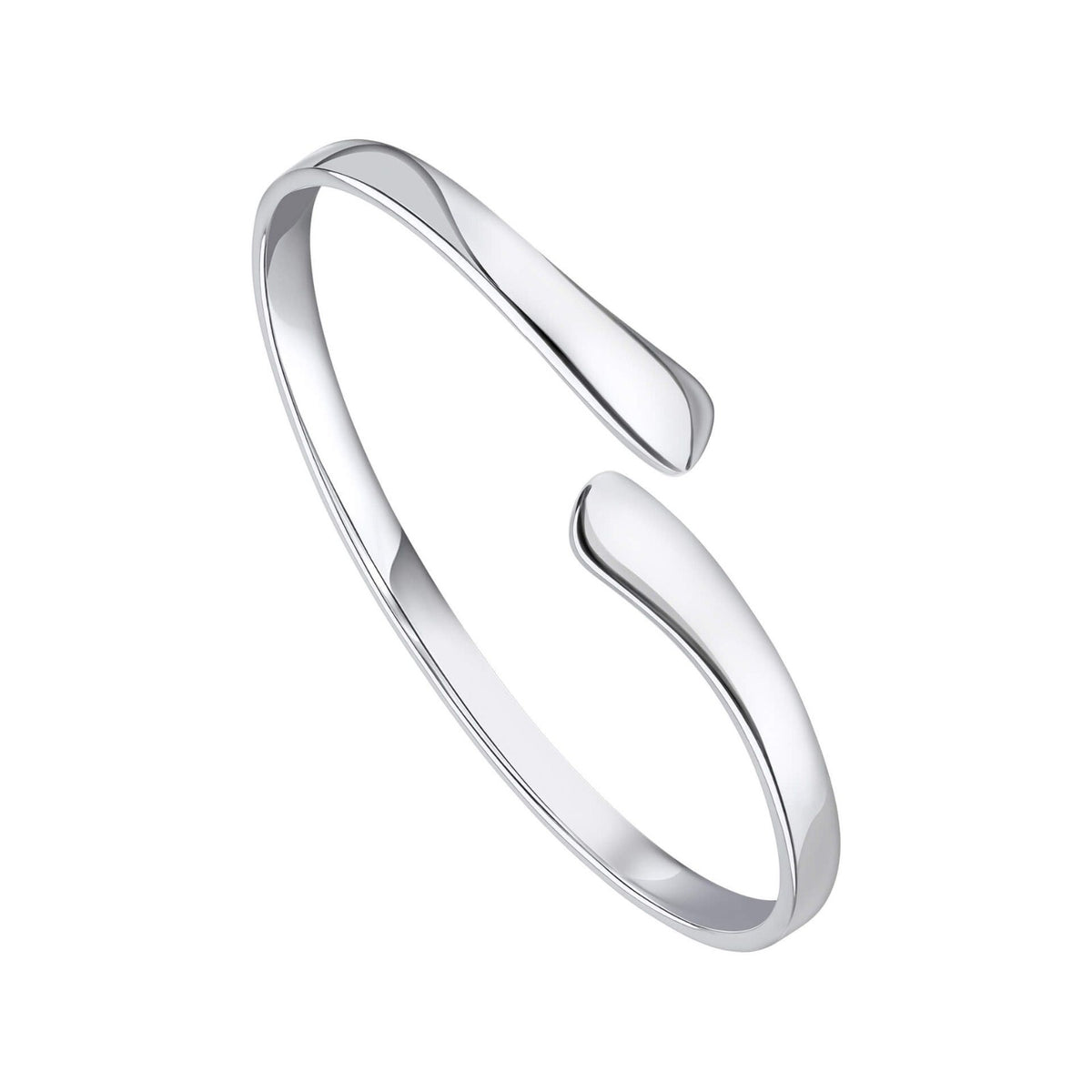 Open Wrap Bangle Sterling Silver British Made 925 Hallmarked Brand New Boxed