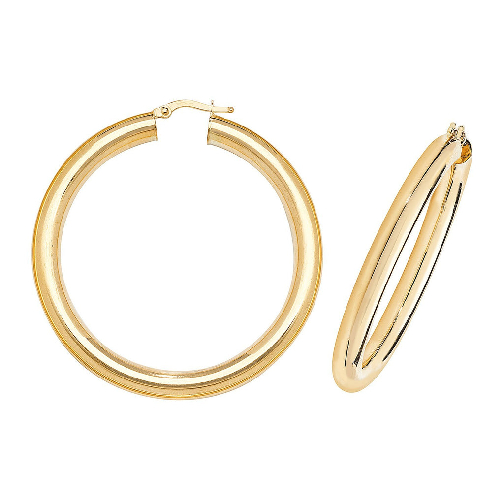 9ct Yellow Gold Hoop Earrings 375 Hallmarked 15mm - 60mm Diameter British Made