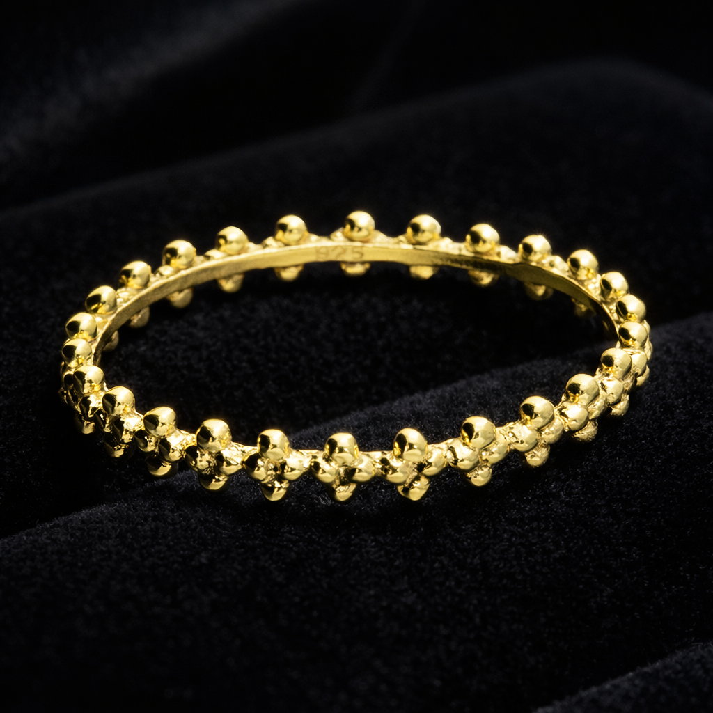 Fancy Thin Band Ring 9ct Yellow Gold Plated Hallmarked British Made Size J - T