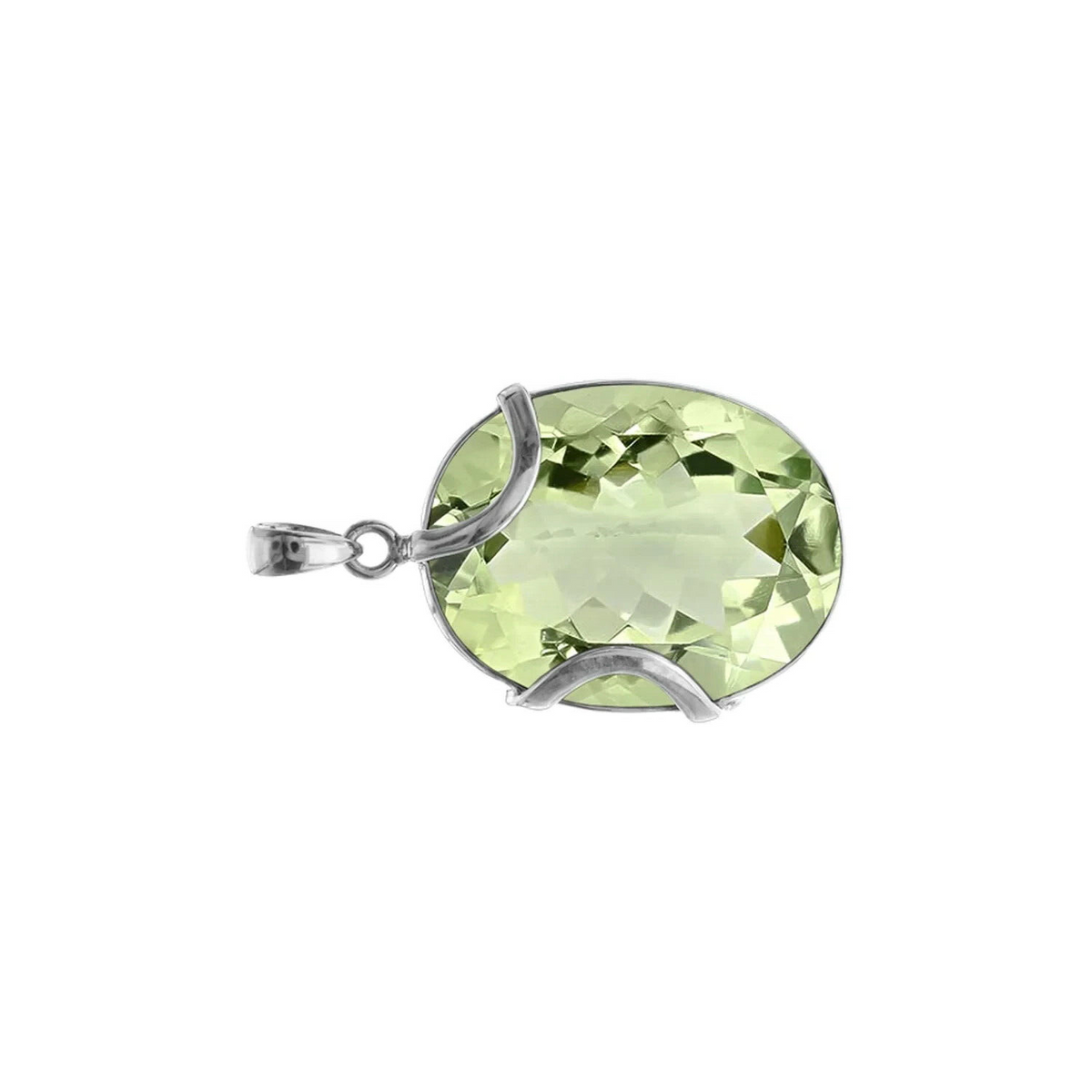 Oval Vine Green Amethyst Pendant Sterling Silver 925 HallmarkAll Chain Lengths