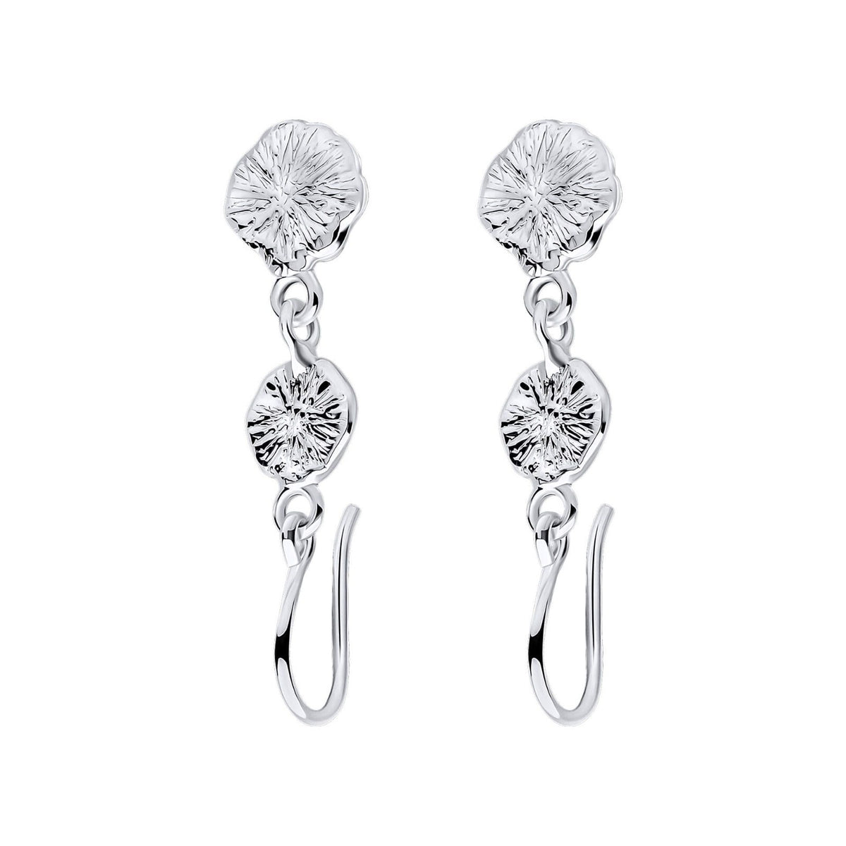 Spray Texture Drop Earrings Sterling Silver 925 Hallmarked Brand New Boxed