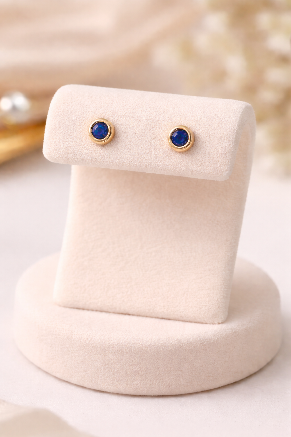 Yellow Gold Sapphire Earrings Solitaire Natural Stone 375 9 Carat New Boxed