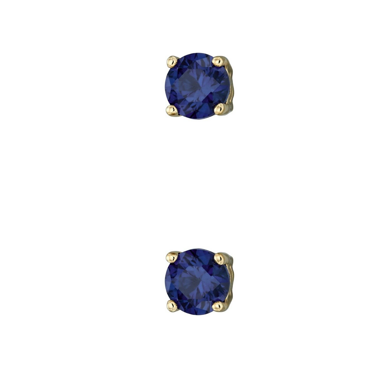 Natural Sapphire September Stud Earrings 9ct Yellow Gold 375 Hallmarked
