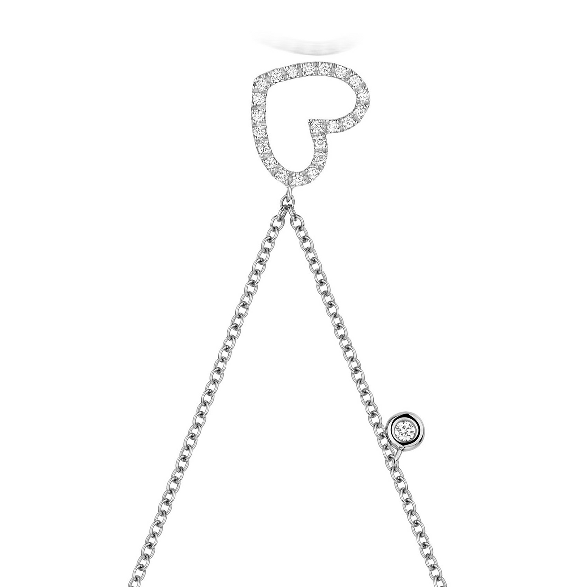 23 Natural Diamond Heart Necklace 18ct White Gold Hallmarked British Made