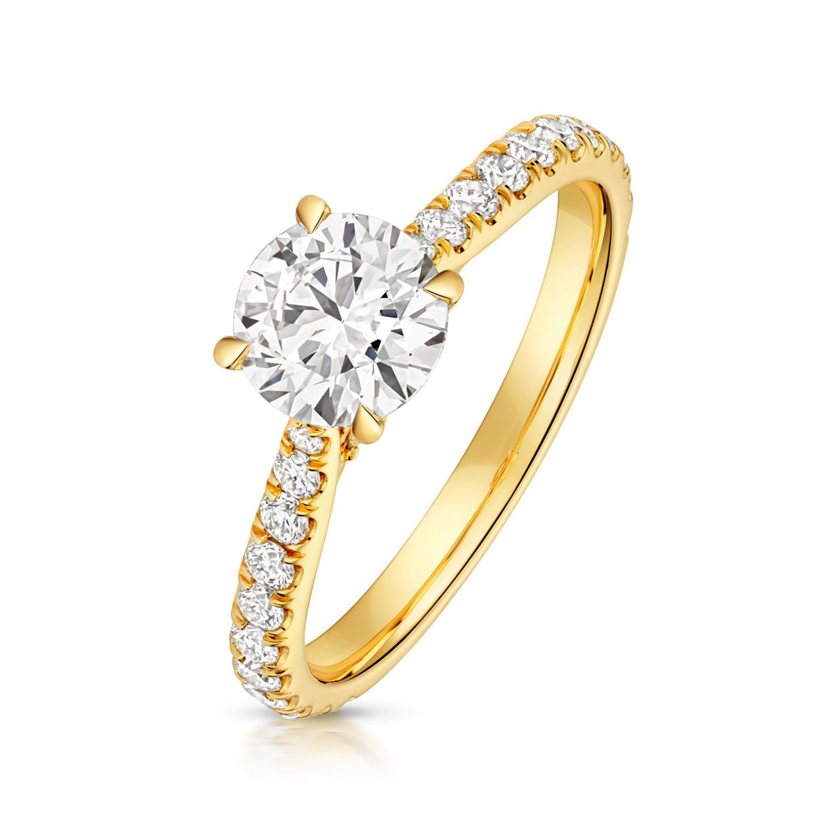 33 Lab-Grown Diamond Engagement Ring 18ct Yellow Gold Hallmarked Sizes J - Q