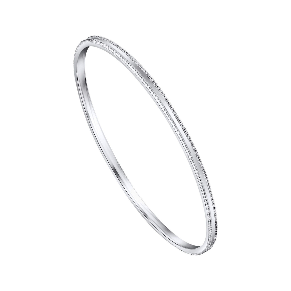 3mm Millegrain Bangle Sterling Silver British Made 925 Hallmark Brand New Boxed