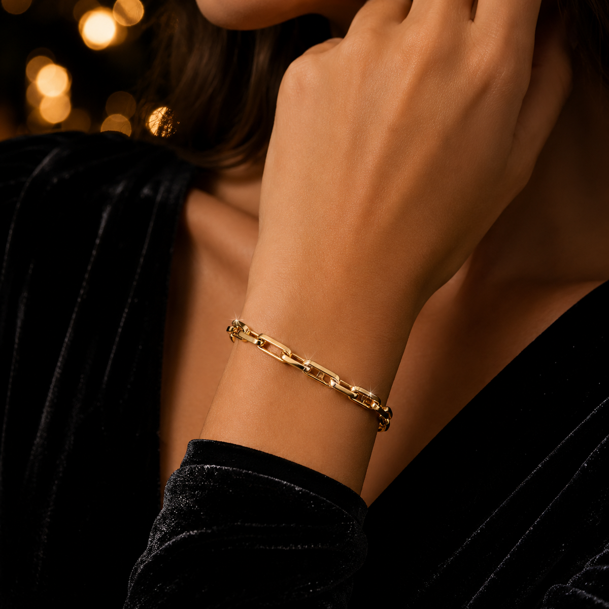 Long Links Bracelet In 9ct Yellow Gold 375 Hallmarked British Made
