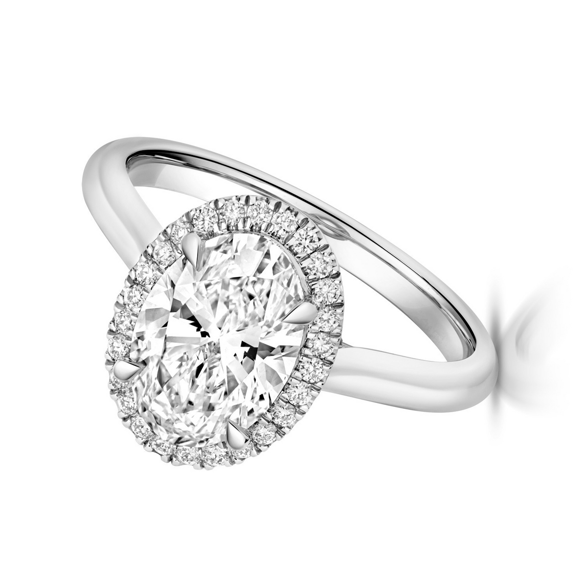Oval Lab-Grown Diamond Engagement Ring 18ct White Gold Hallmarked Sizes J - Q