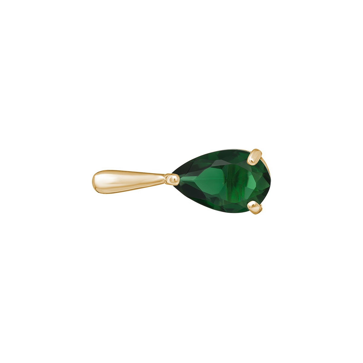 Teardrop Natural Emerald 9ct Yellow Gold Pendant Hallmarked All Chain Lengths