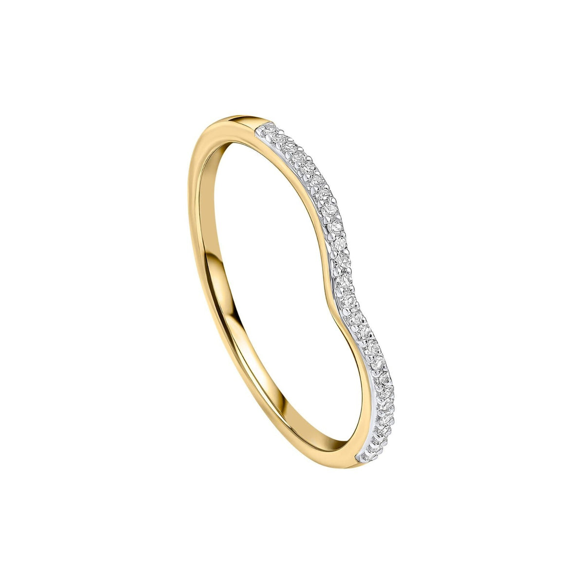 Diamond V Shaped Eternity Ring 9ct Yellow Gold 375 Hallmarked Sizes L - Q