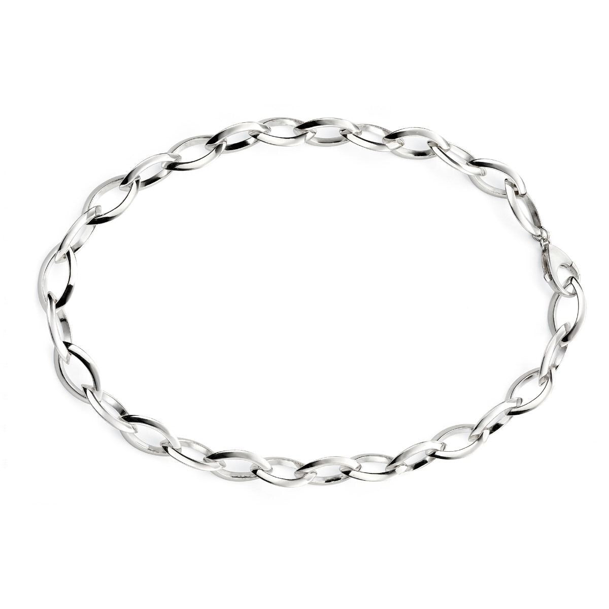 Marquise Link Chain Necklace Sterling Silver 925 Hallmark Brand New Boxed