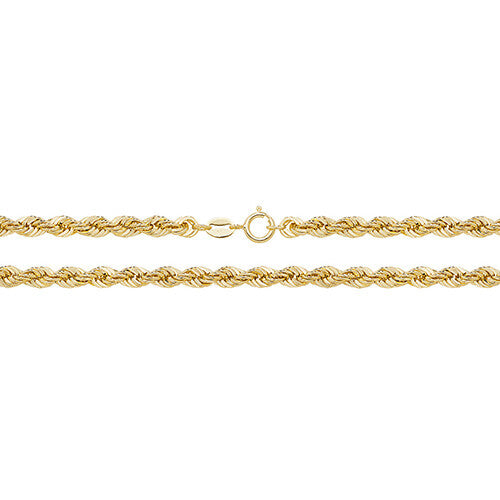 Yellow Gold Rope Chain British Made Fully Hallmarked 20" Weight 6.5g