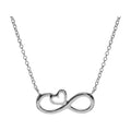 Infinity Heart Necklace Solid Sterling Silver 925 Hallmarked British Made