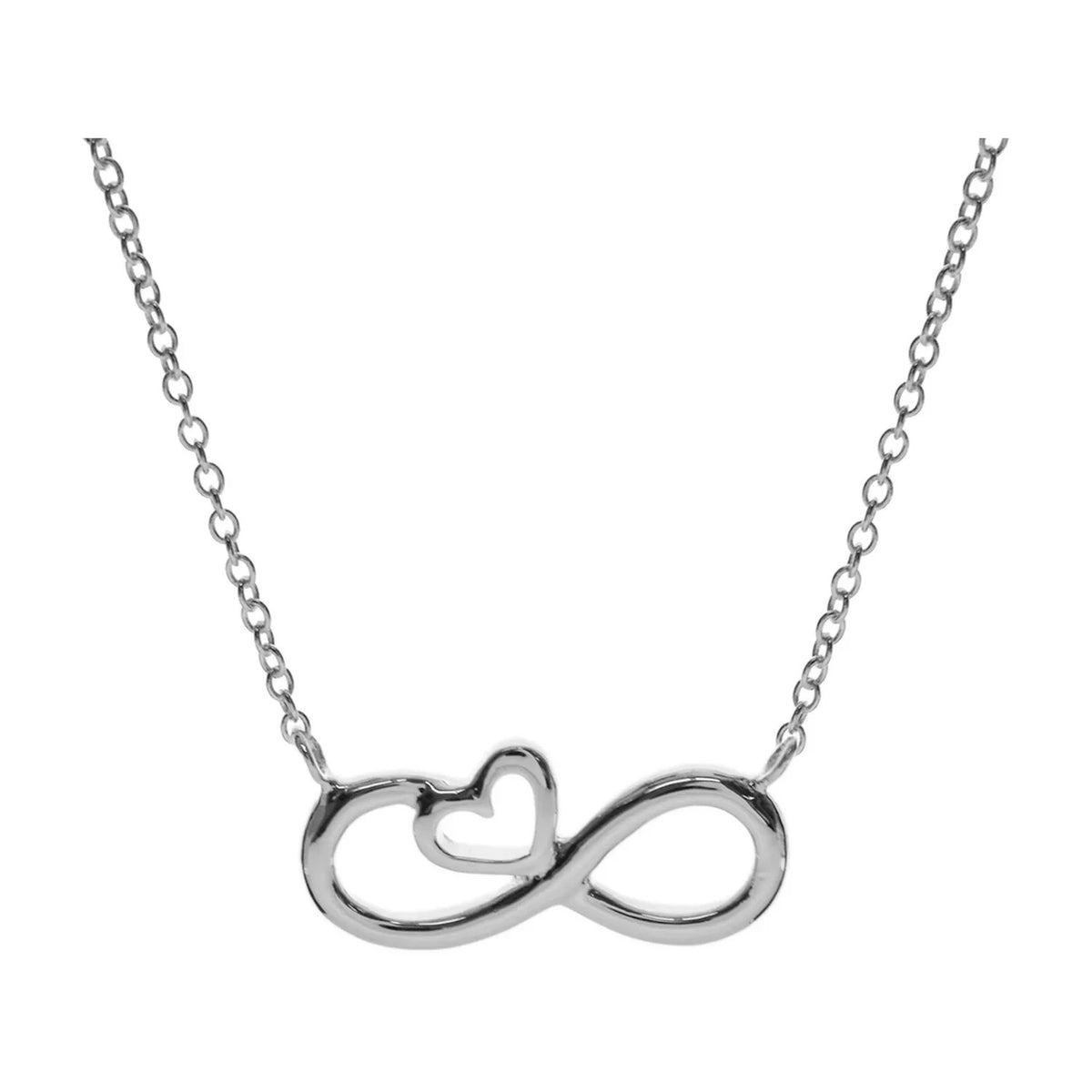 Infinity Heart Necklace Solid Sterling Silver 925 Hallmarked British Made