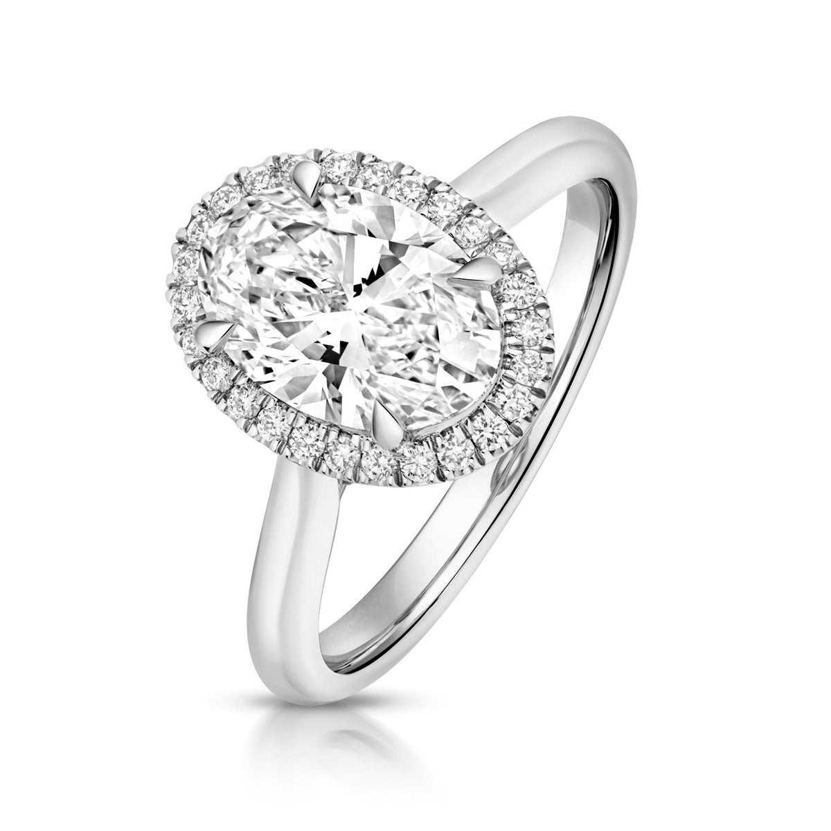Oval Lab-Grown Diamond Engagement Ring 18ct White Gold Hallmarked Sizes J - Q