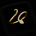 Gemstone Snake Ring 9ct Yellow Gold Hallmarked Sizes J - R British Made