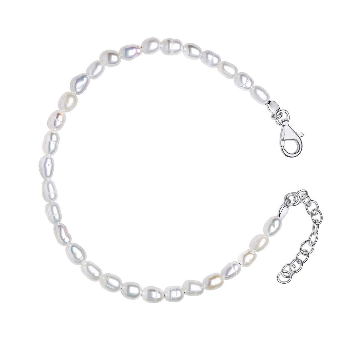 Rice Pearl Bracelet Sterling Silver 925 Hallmarked British Made Brand New Boxed