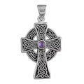 Amethyst Cross Sterling Silver 925 Hallmarked British Made All Chain Lengths