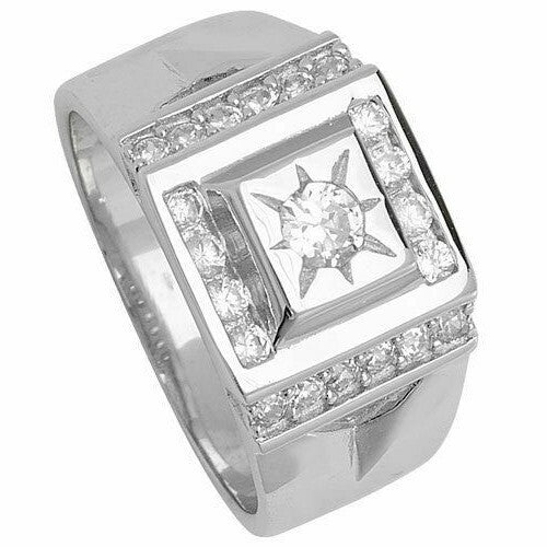 Men's Sterling Silver Signet Ring Engagement Gents 925 Hallmark Sizes J - U