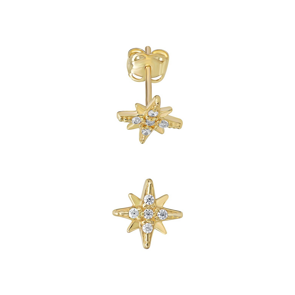 Statement Star Stud Earrings 9ct Yellow Gold 375 Hallmarked British Made