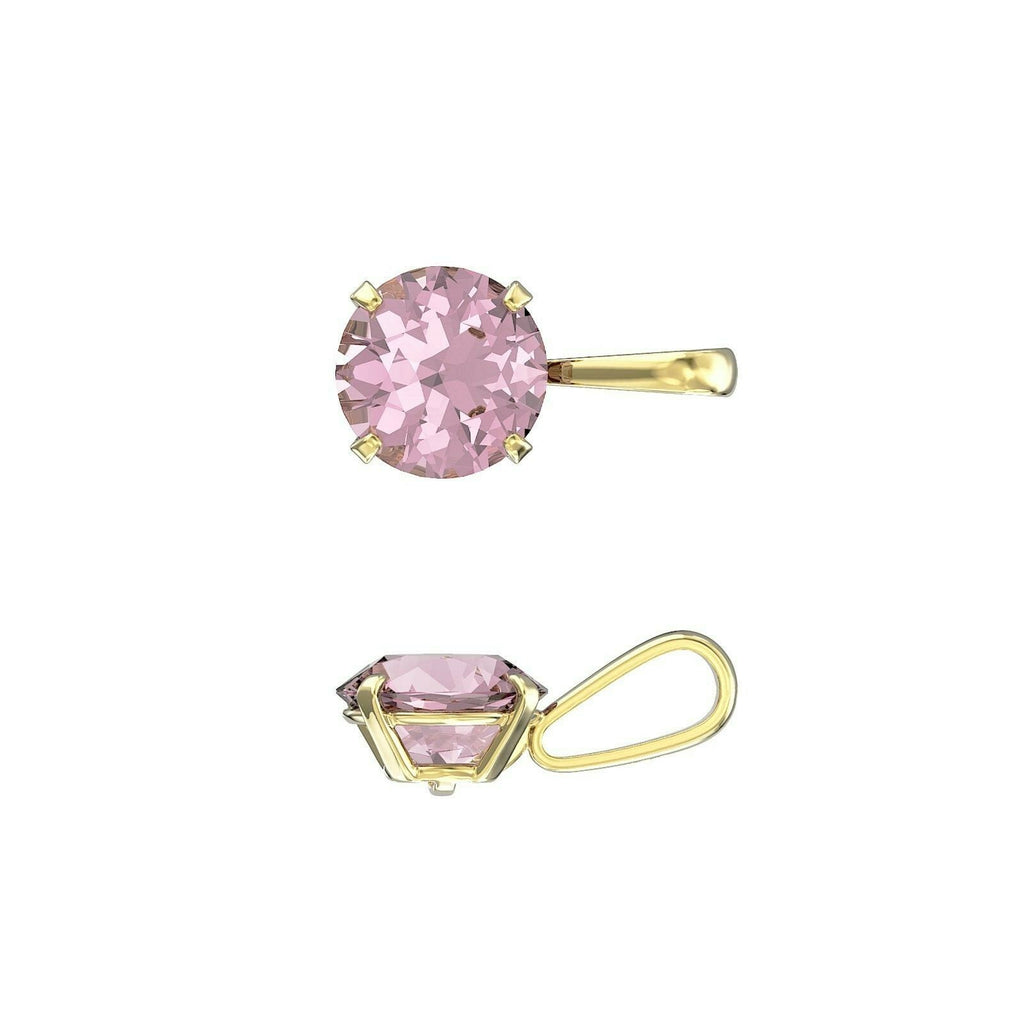 Yellow Gold Pink Topaz Pendant Hallmarked British Made All Chain Lengths