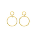 Double Circle Drop Earrings 9ct Yellow Gold 375 Hallmarked Brand New Boxed