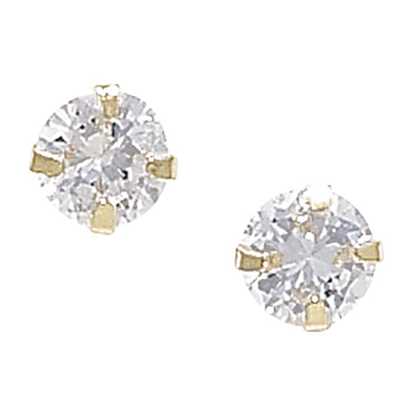 3mm Solitaire Stud Earrings 9ct Yellow Gold Studs 375 Hallmark