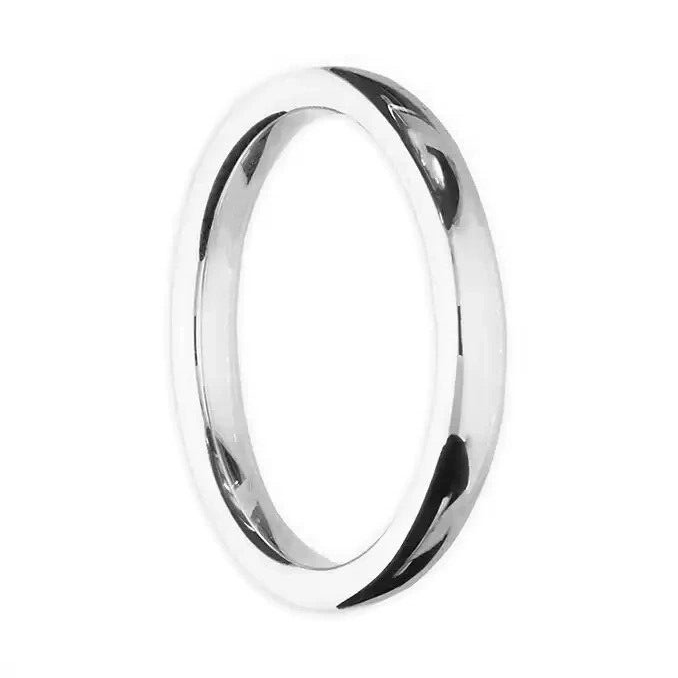 3mm Court Band Ring Sterling Silver 925 Hallmarked British Made Size M - T