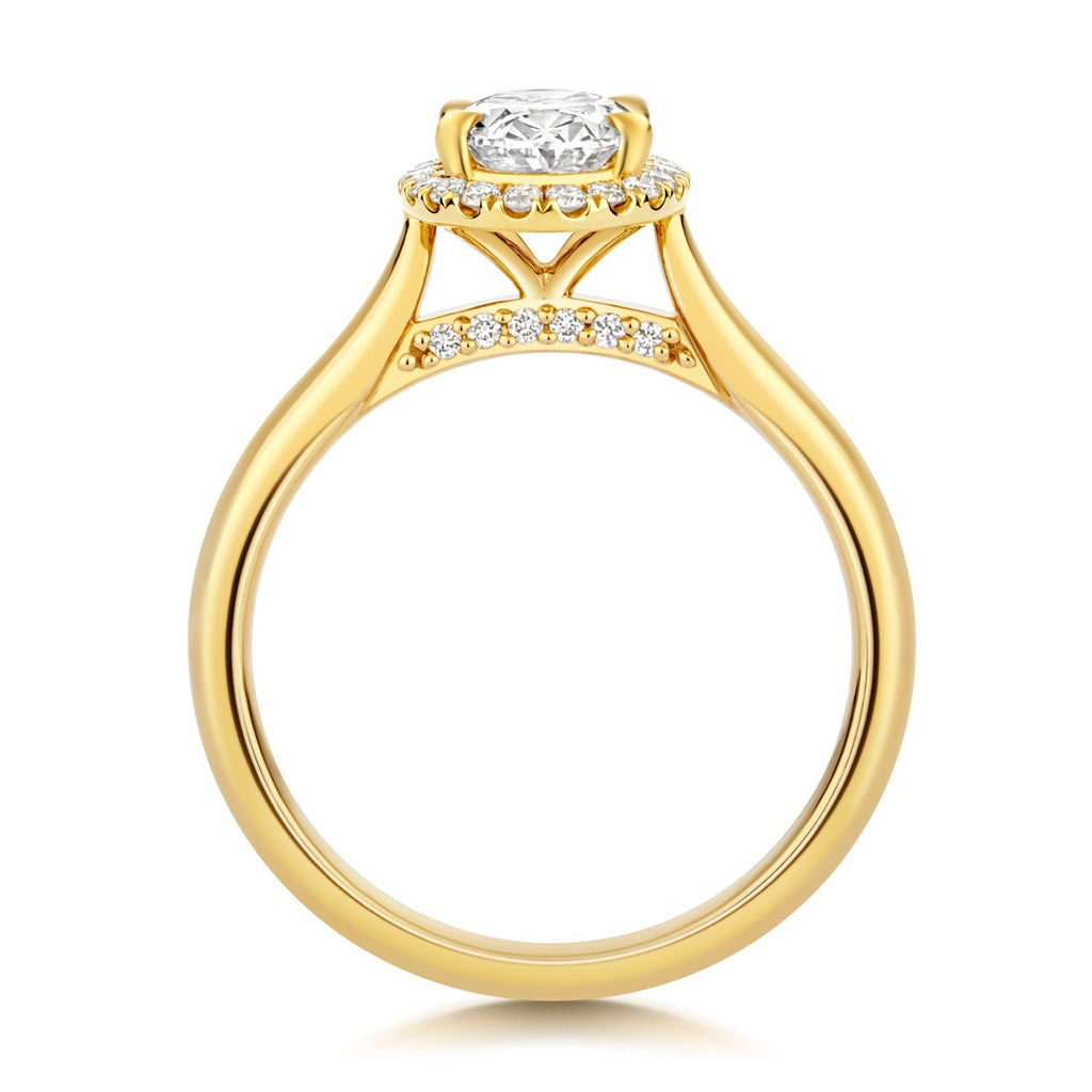 Oval Lab-Grown Diamond Engagement Ring 18ct Yellow Gold Hallmarked Sizes J - Q