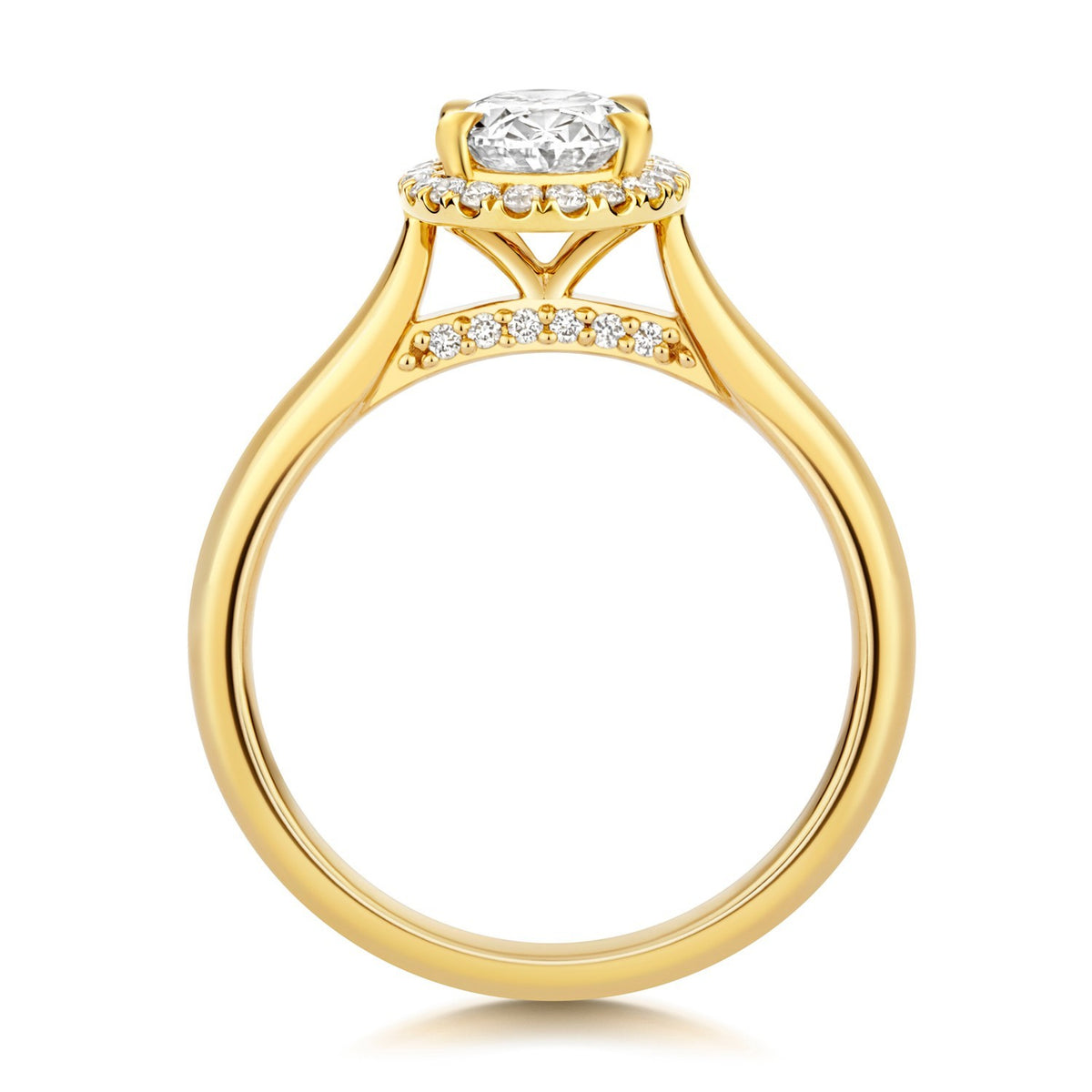 Oval Lab-Grown Diamond Engagement Ring 18ct Yellow Gold Hallmarked Sizes J - Q