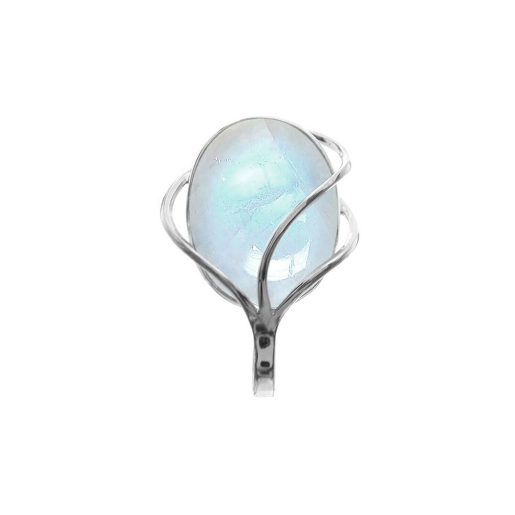 Triple Overlay Moonstone Pendant Sterling Silver Hallmarked All Chain Lengths