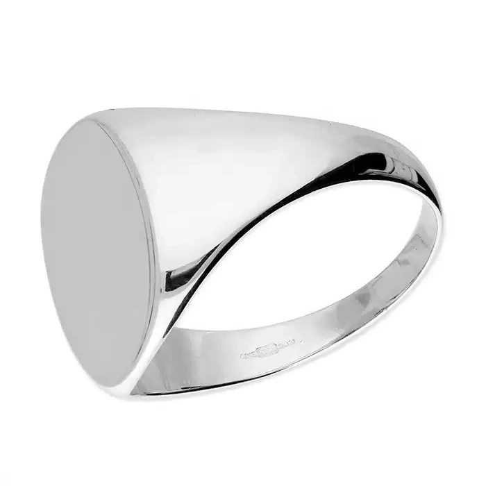 Sterling Silver Gents Ring Oval Signet Design Hallmarked Size P - Z British Made
