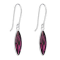 Navette Amethyst Drop Earrings Sterling Silver 925 Hallmarked Brand New Boxed