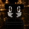Cluster Bird Hoop Earrings Sterling Silver 925 Hallmarked Brand New Boxed