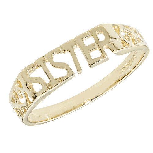 Sister Ring 9ct Yellow Gold Hallmarked Sizes L - S British Made