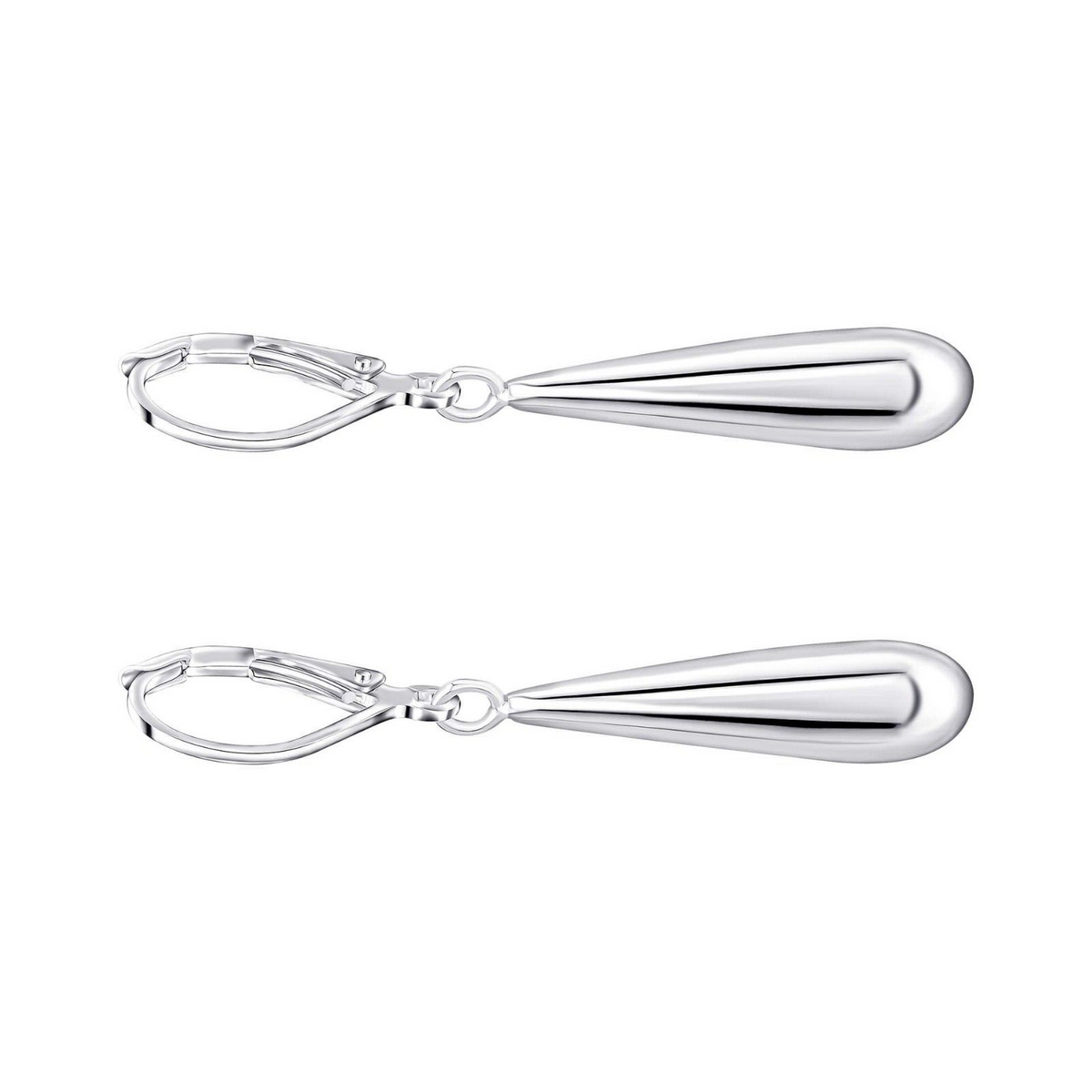 Elongated Teardrop Earrings Sterling Silver 925 Hallmark British Made Brand New